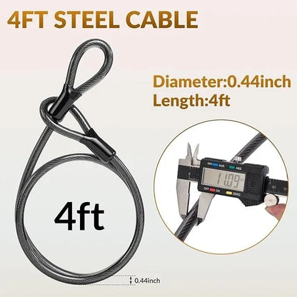 Bike U Lock with 4 ft Cable Heavy Duty Anti Theft with 2 Keys & Bracket
