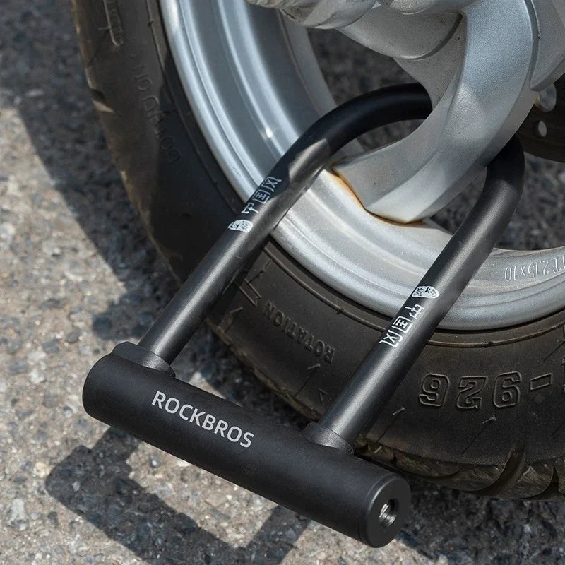 Bike U Lock with 4 ft Cable Heavy Duty Anti Theft with 2 Keys & Bracket