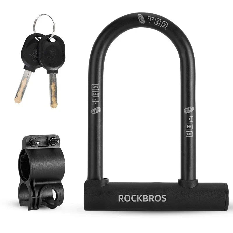 Bike U Lock with 4 ft Cable Heavy Duty Anti Theft with 2 Keys & Bracket