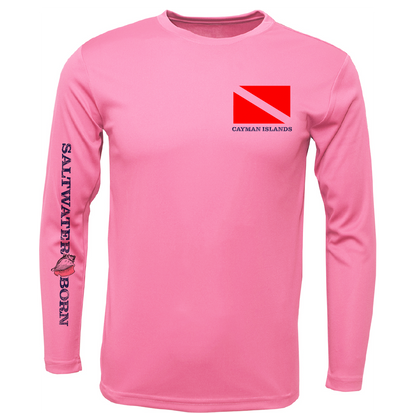 Cayman Islands Diver Men's Long Sleeve UPF 50+ Dry-Fit Shirt