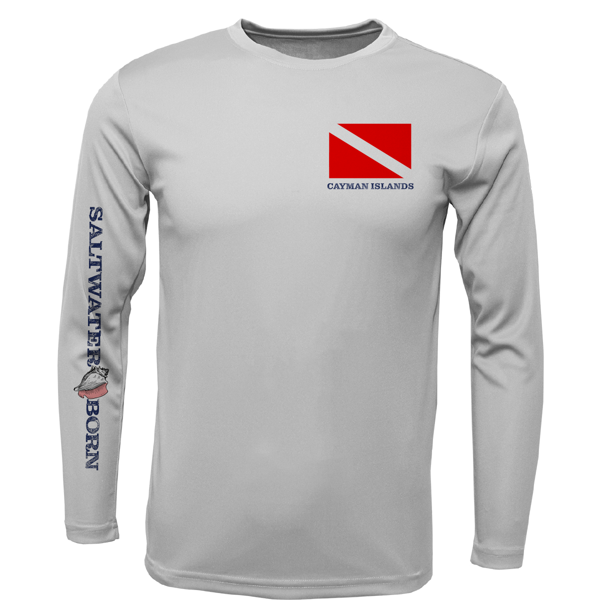 Cayman Islands Diver Men's Long Sleeve UPF 50+ Dry-Fit Shirt