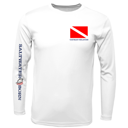Cayman Islands Diver Men's Long Sleeve UPF 50+ Dry-Fit Shirt