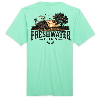Freshwater Born- Heartland Heritage Men's Cotton Tee