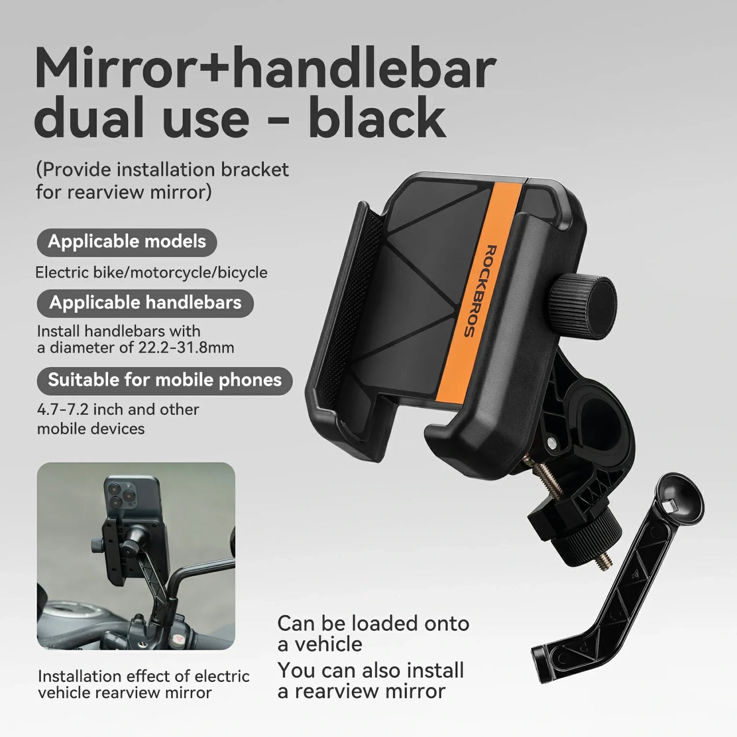 Bike Phone Holder Half Wrap Anti-Overload for 4.7-7.2''