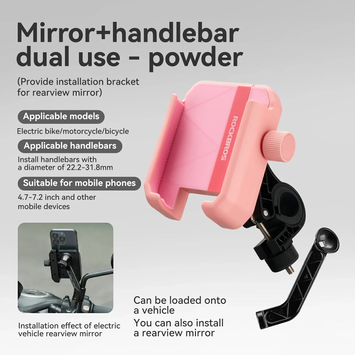 Bike Phone Holder Half Wrap Anti-Overload for 4.7-7.2''
