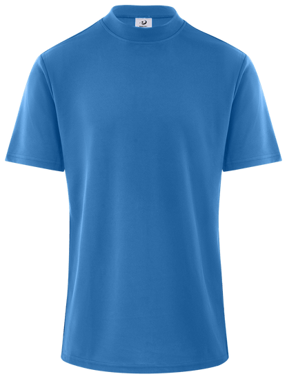 Men's Blue Mock Neck CoolMax Polo Shirt by ReadyGOLF