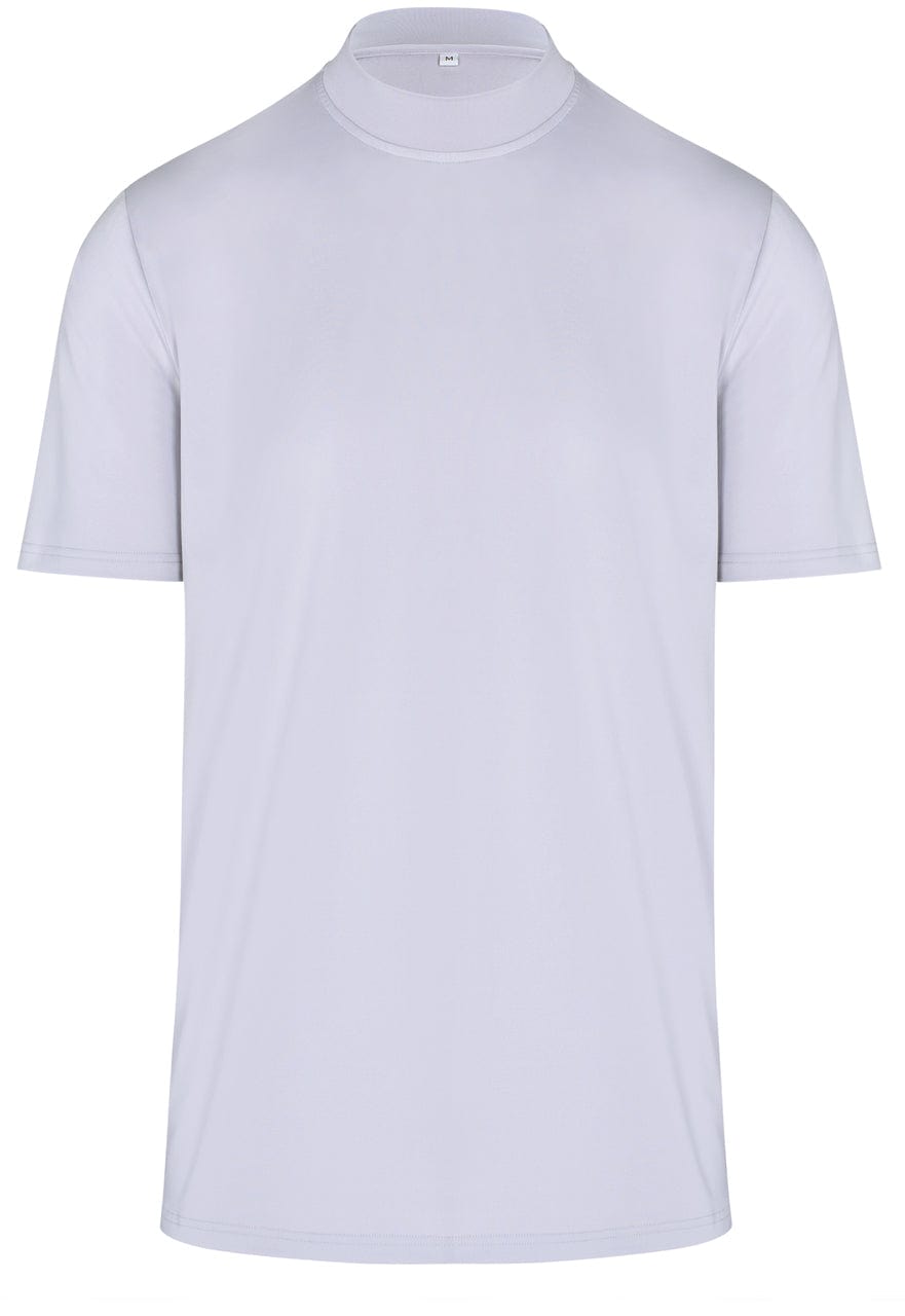 Men’s Grey Mock Neck Stretch Fit Polo Shirt by ReadyGOLF