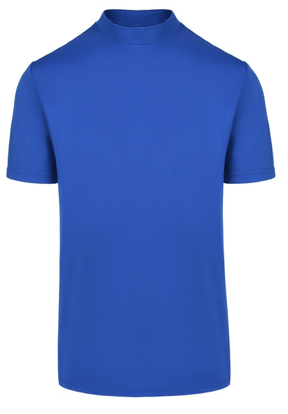 Men's Royal Blue Mock Neck CoolMax Polo Shirt by ReadyGOLF