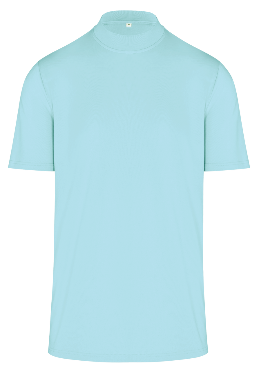 Men’s Seafoam Mock Neck Stretch Fit Polo Shirt by ReadyGOLF