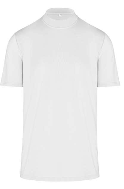 Men’s White Mock Neck Stretch Fit Polo Shirt by ReadyGOLF