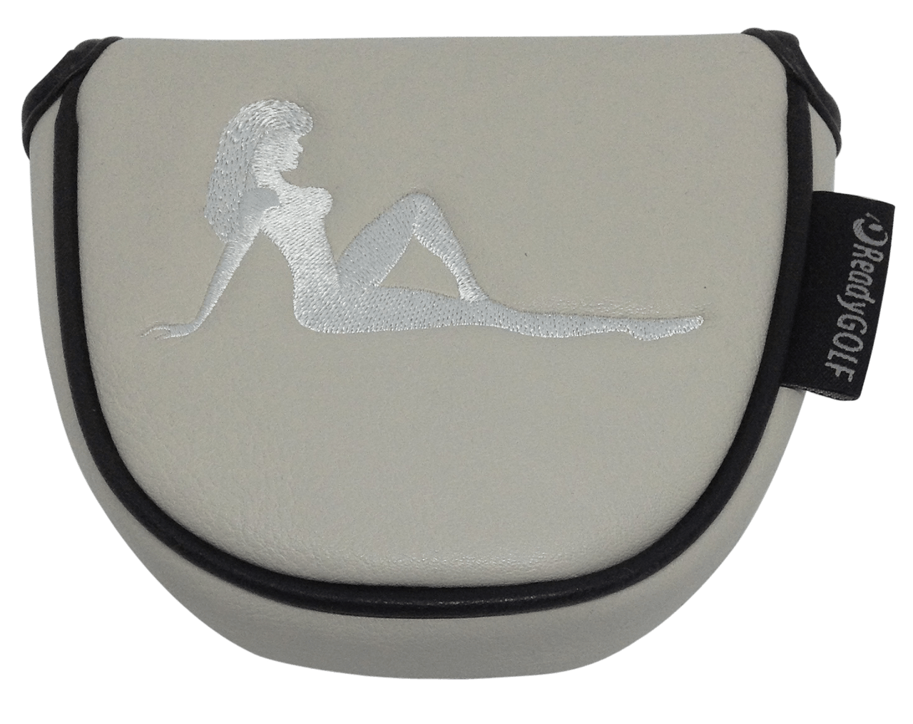 Mudflap Girl Embroidered Mallet Putter Cover by ReadyGOLF (Grey)