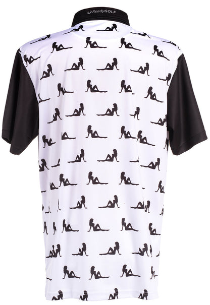 Mudflap Girls (White) Mens Golf Polo Shirt by ReadyGOLF