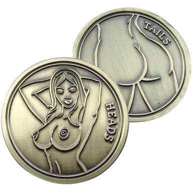 Naked Lady Heads or Tails Flip Coin Ball Marker & Hat Clip by ReadyGOLF