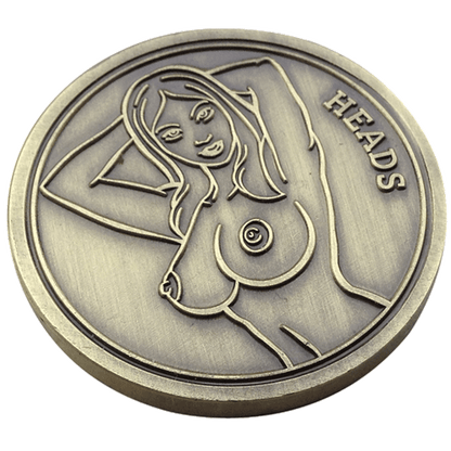Naked Lady Heads or Tails Flip Coin Ball Marker & Hat Clip by ReadyGOLF