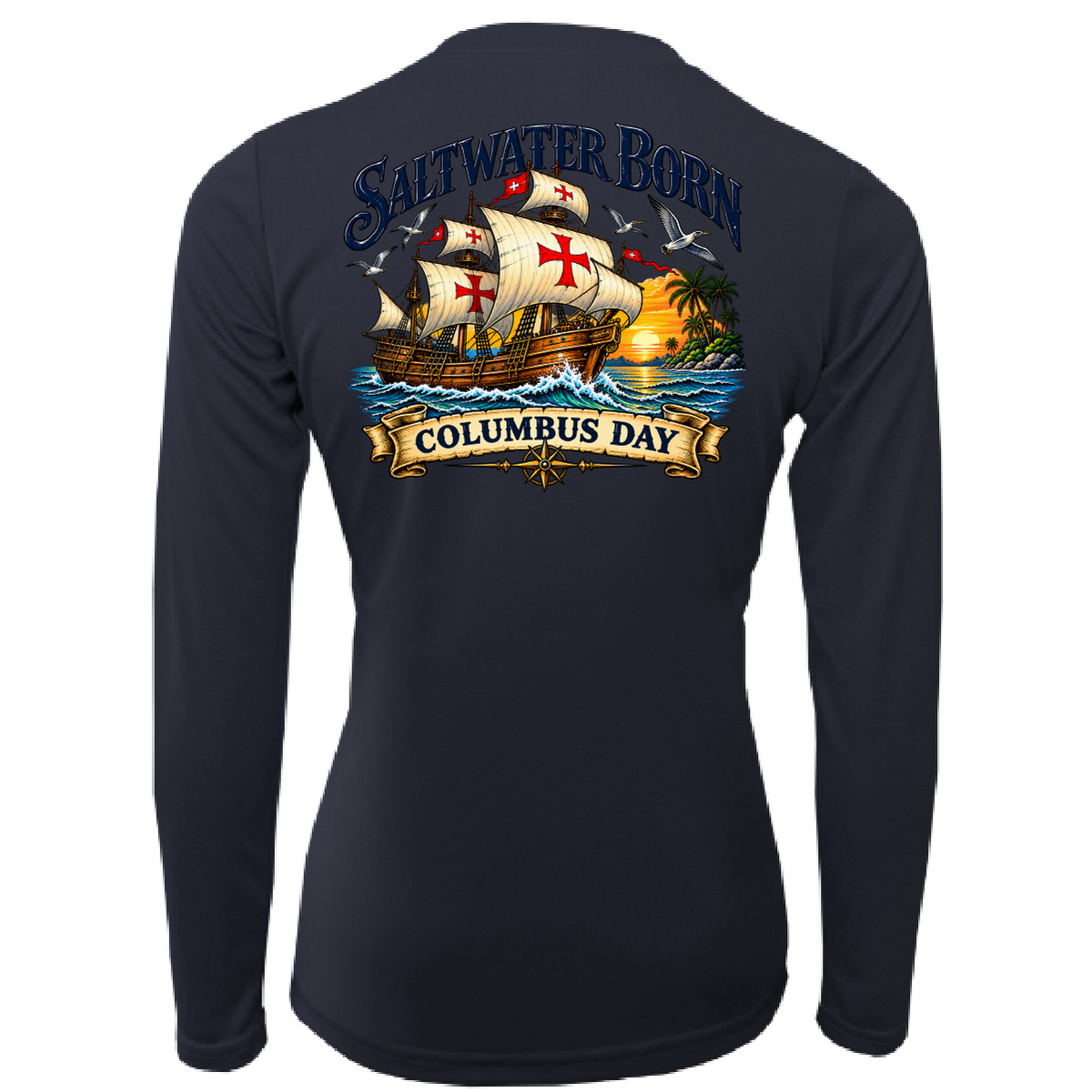 Columbus Day Ship Women's Long Sleeve UPF 50+ Dry-Fit Shirt