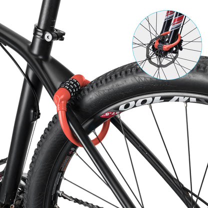 ROCKBROS Lightweight Bike Lock Cable 12MM Anti-Theft Combination Lock