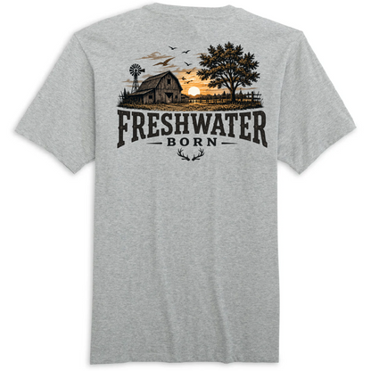 Freshwater Born- Heartland Heritage Men's Cotton Tee