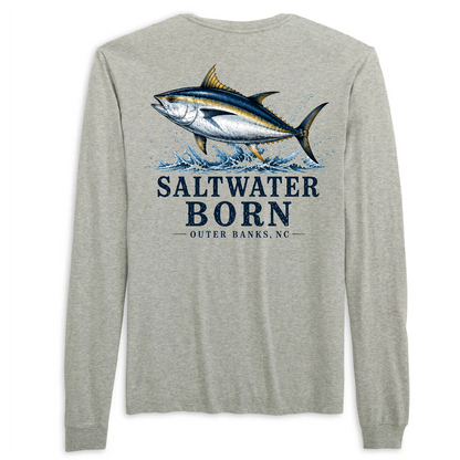Outer Banks, NC Tuna Men's Cotton Long Sleeve Shirt