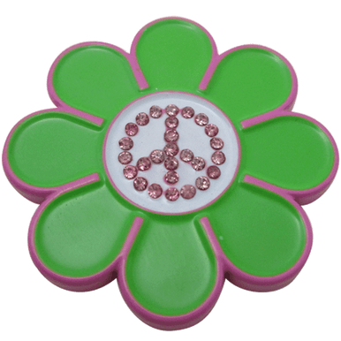 Peace Sign Flower Crystal Ball Marker &amp; Hat Clip by ReadyGOLF