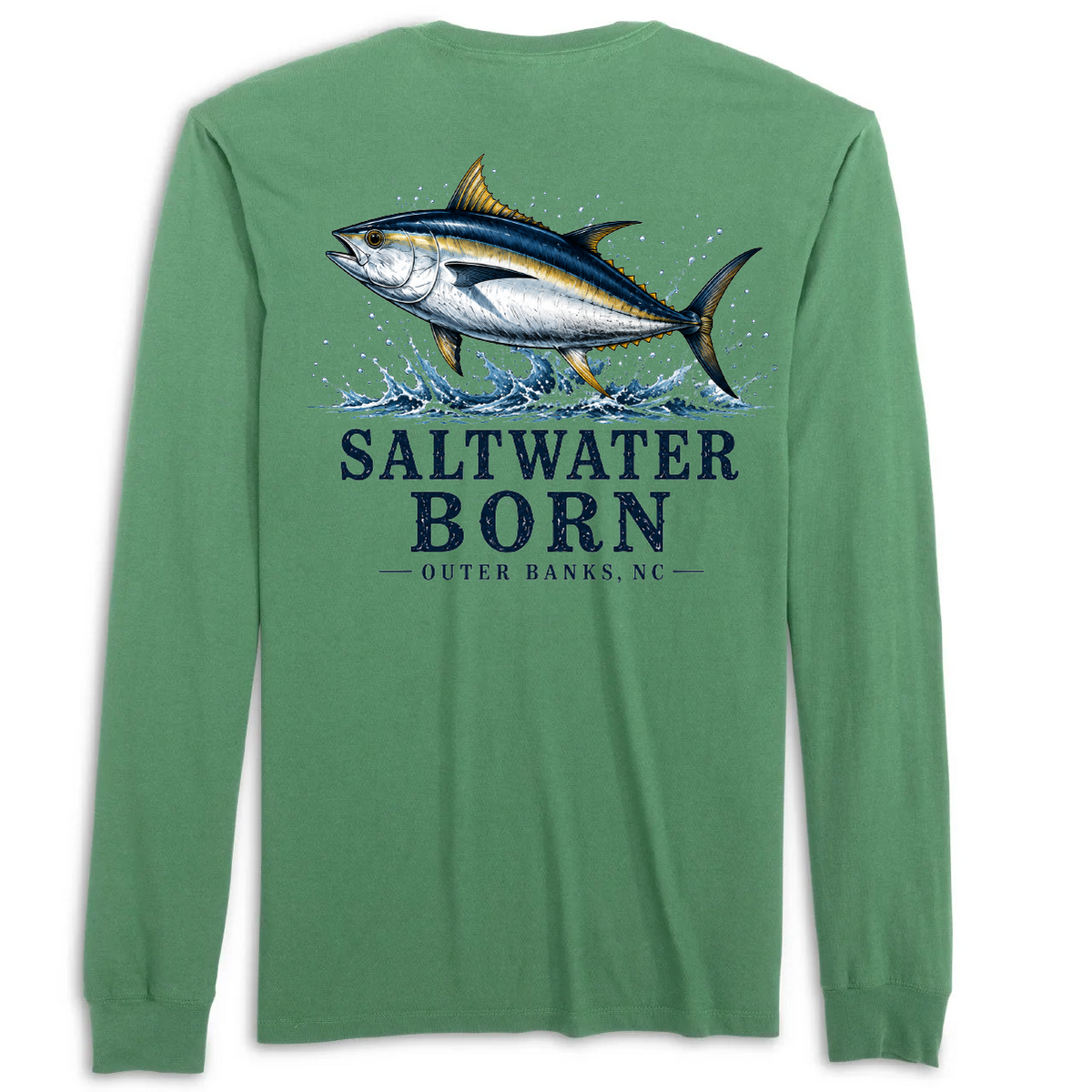 Outer Banks, NC Tuna Men's Cotton Long Sleeve Shirt