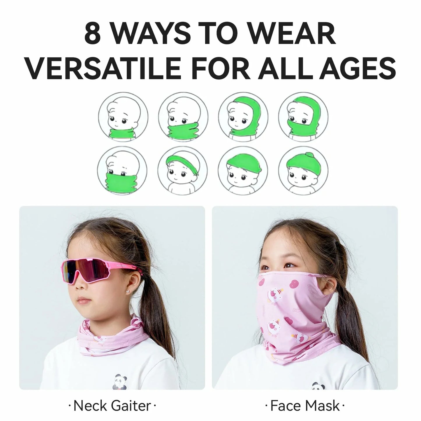 Kids Cooling Neck Gaiter for Boys Girls Age 7-12