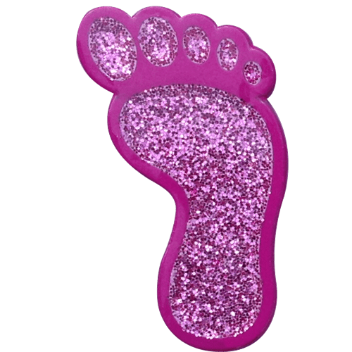Pink Foot Print Glitter Ball Marker &  Hat Clip by ReadyGOLF
