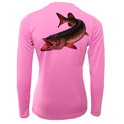 Florida Freshwater Born Pike Women's Long Sleeve UPF 50+ Dry-Fit Shirt