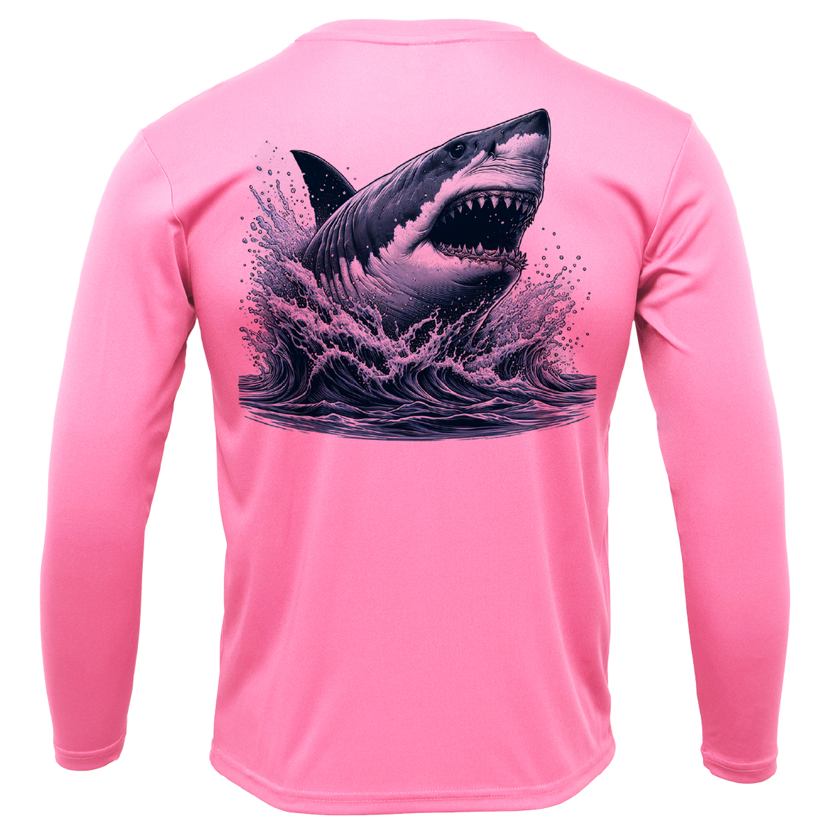 Cape Cod, MA Jaws Girl's Long Sleeve UPF 50+ Dry-Fit Shirt