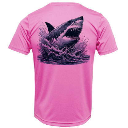 Cape Cod, MA Jaws Girl's Short Sleeve UPF 50+ Dry-Fit Shirt
