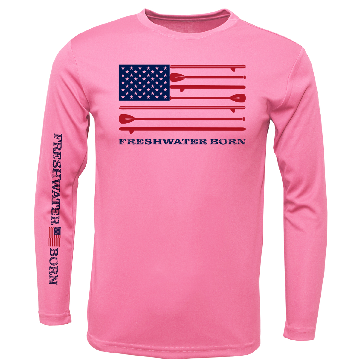 Florida Freshwater Born SUP Flag Girl's Long Sleeve UPF 50+ Dry-Fit Shirt