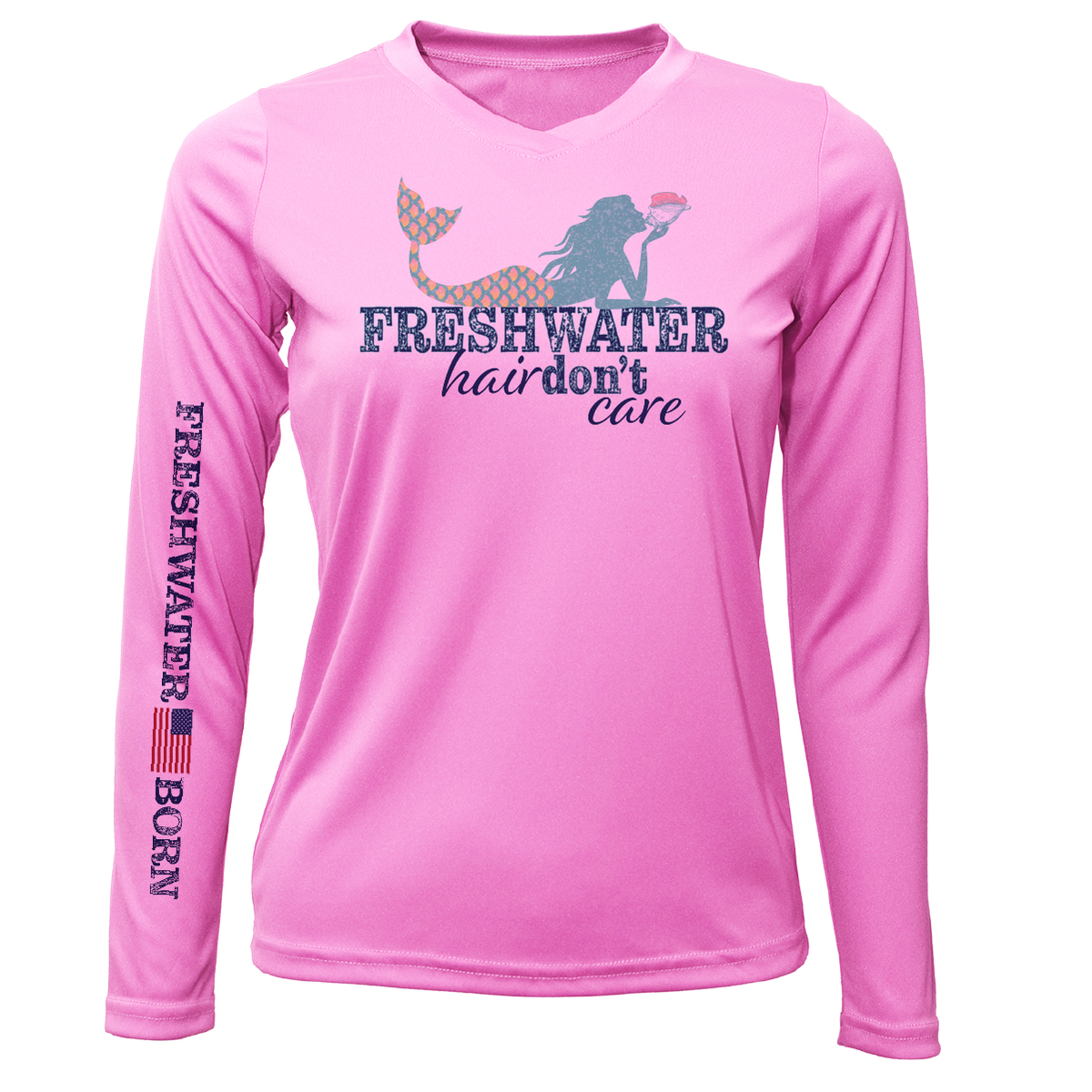 Florida "Freshwater Hair Don't Care" Women's Long Sleeve UPF 50+ Dry-Fit Shirt