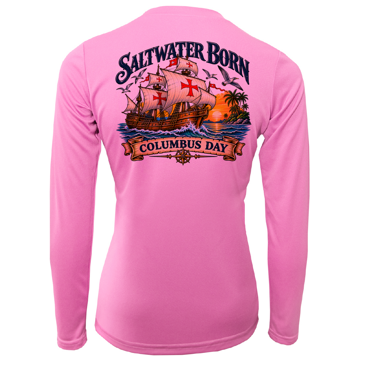 Columbus Day Ship Women's Long Sleeve UPF 50+ Dry-Fit Shirt