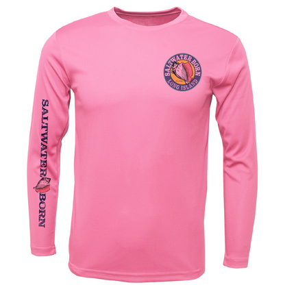 Long Island, NY Geography Men's Long Sleeve UPF 50+ Dry-Fit Shirt