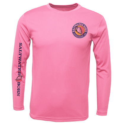 Anchorage, AK Northern Lights Whale Tail Boy's Long Sleeve UPF 50+ Dry-Fit Shirt