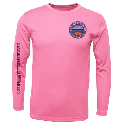 Bear Lake, MN Freshwater Born State Flag Men's Long Sleeve UPF 50+ Dry-Fit Shirt