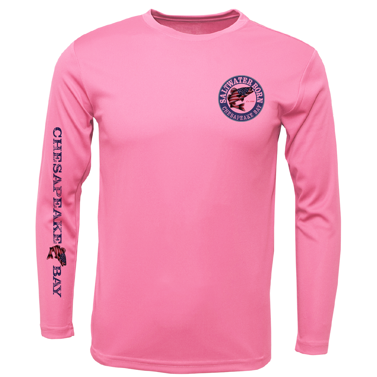 Chesapeake Bay USA Rockfish Men's Long Sleeve UPF 50+ Dry-Fit Shirt
