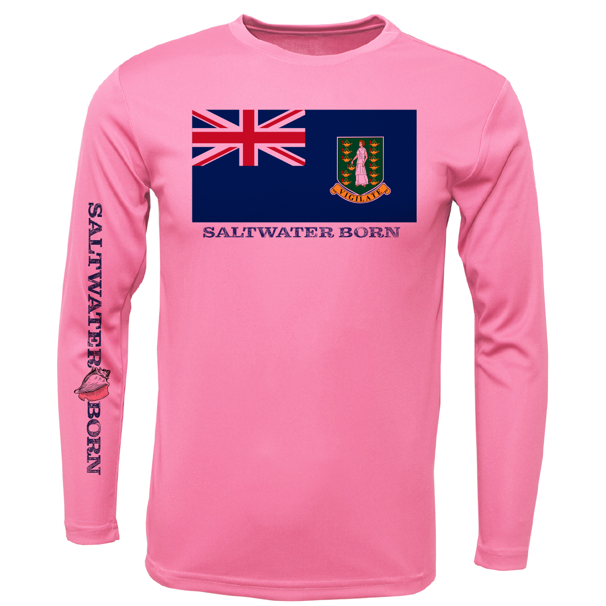British Virgin Islands Flag Men's Long Sleeve UPF 50+ Dry-Fit Shirt