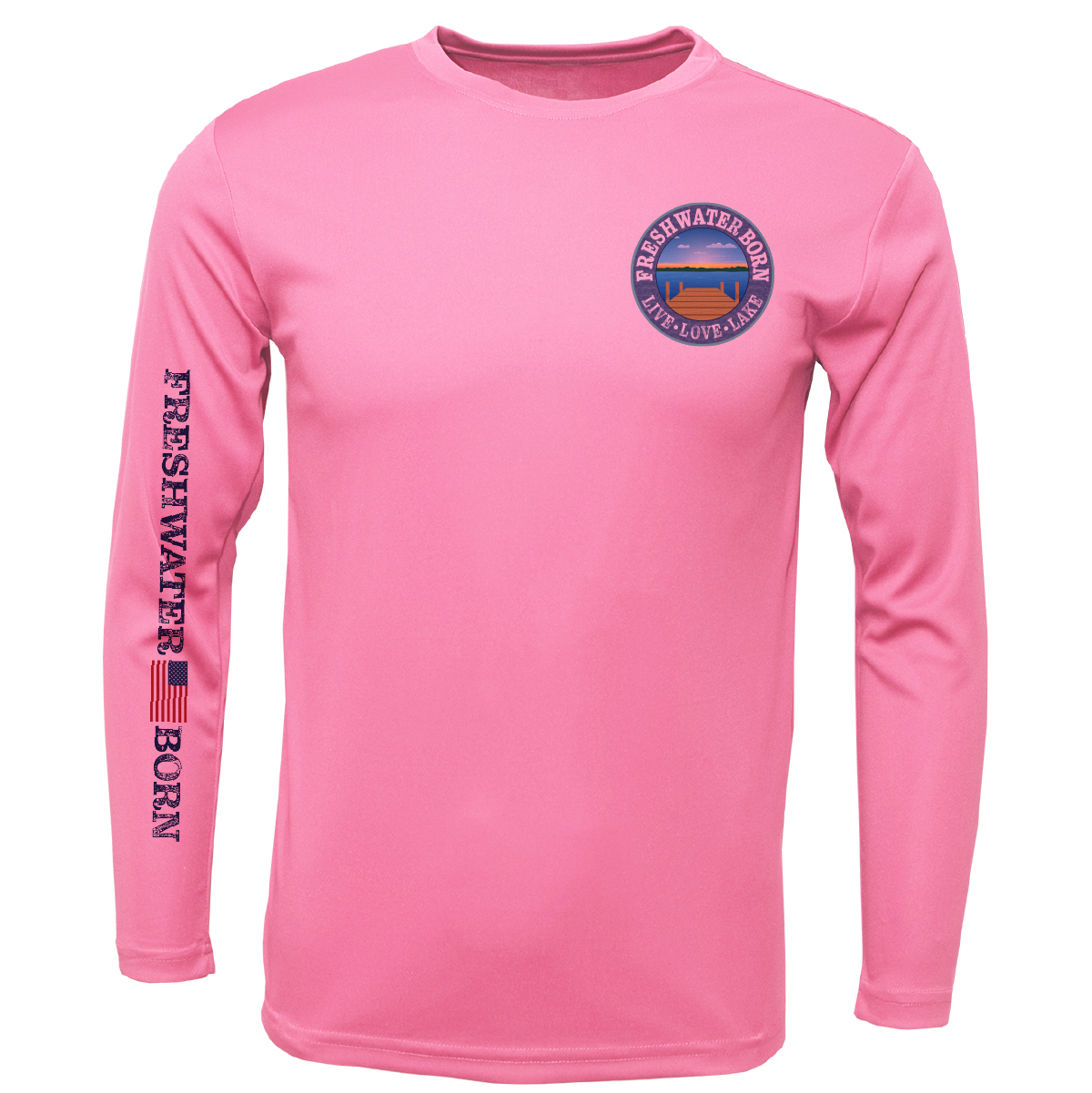 Freshwater Born- Fish, Hunt, Explore, Unwind Boy's UPF 50+ Dry-Fit Shirt