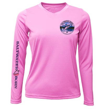 Anchorage, AK Salmon Women's Long Sleeve UPF 50+ Dry-Fit Shirt