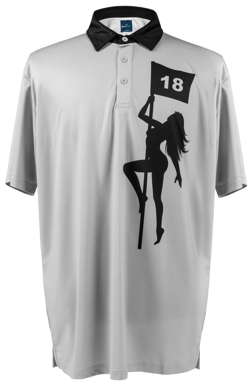 Pole Dancer (Grey) Mens Golf Polo Shirt by ReadyGOLF