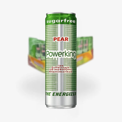 Powerking Pear Sugar-Free Energy Drink – Zero Sugar Imported Energy Drink (Sweden)