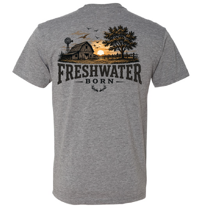 Freshwater Born- Heartland Heritage Men's Triblend Tee