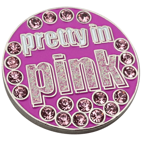 Pretty In Pink Crystal Ball Marker & Hat Clip by ReadyGOLF