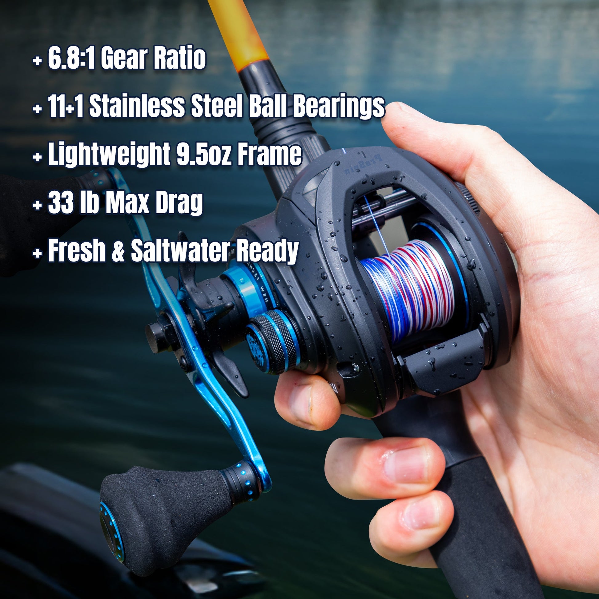 Reaction Tackle Baitcasting Fishing Reel – ProSpin Edition Reaction Tackle Baitcasting Fishing Reel – ProSpin Edition
