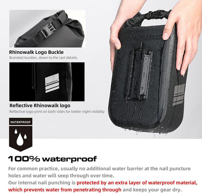 Rhinowalk Waterproof Quick Release Fork Bag-RK406 6L,Pannier Bag, Saddle Bag, Shoulder Bag