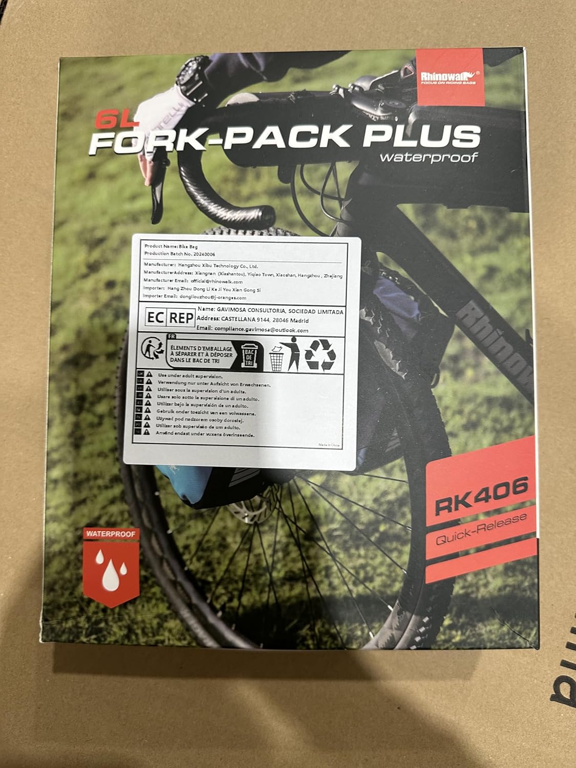 Rhinowalk Waterproof Quick Release Fork Bag-RK406 6L,Pannier Bag, Saddle Bag, Shoulder Bag