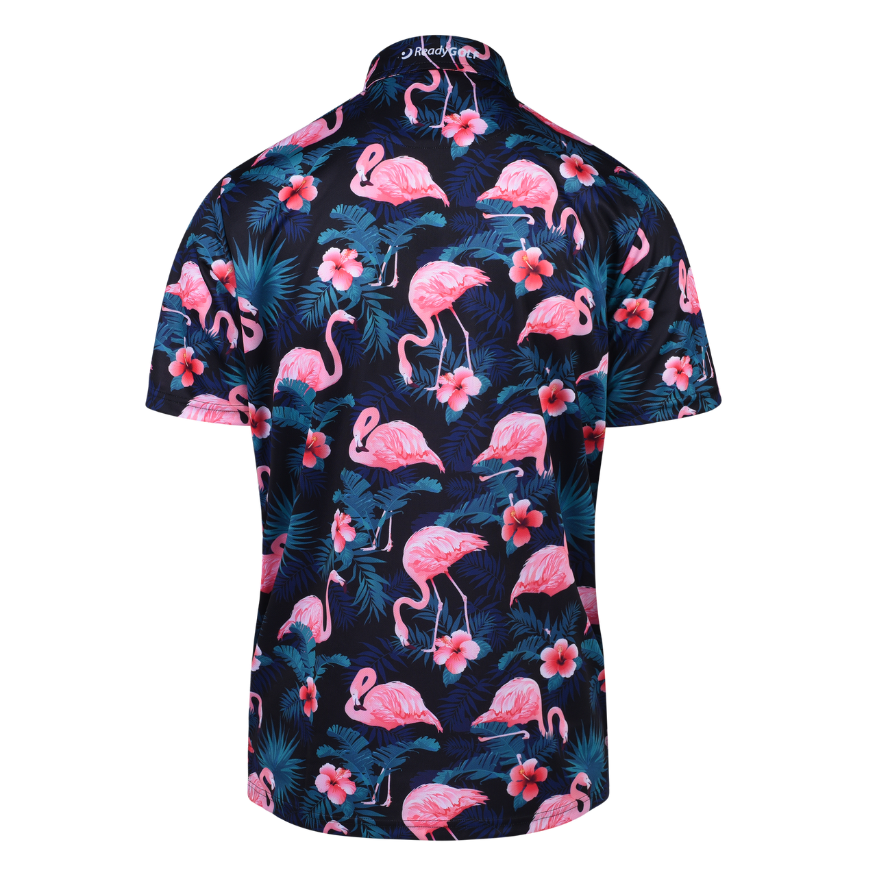 Midnight Flamingos Mens Golf Polo Shirt by ReadyGOLF