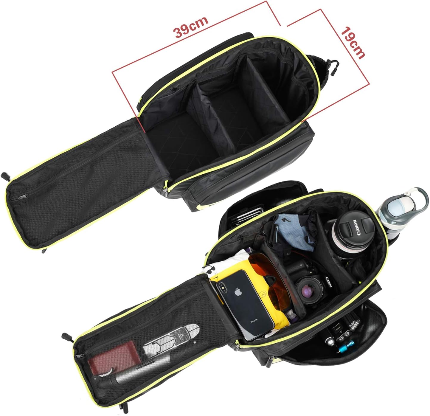 Rhinowalk Trunk Bag Bike Pannier Bag 17L for Bicycle Cargo Rack Saddle Bag Shoulder Bag Laptop Pannier Rack RK19666 17L