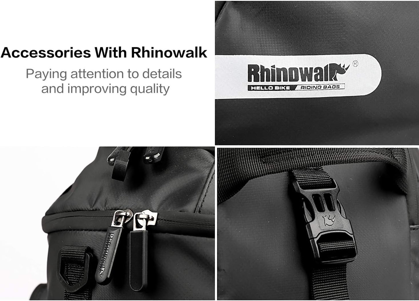 Rhinowalk Trunk Bag Bike Pannier Bag 17L for Bicycle Cargo Rack Saddle Bag Shoulder Bag Laptop Pannier Rack RK19666 17L