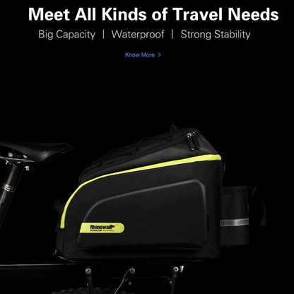 Rhinowalk Trunk Bag Bike Pannier Bag 17L for Bicycle Cargo Rack Saddle Bag Shoulder Bag Laptop Pannier Rack RK19666 17L